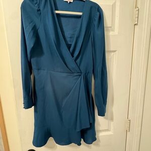 Parker Teal Satin Dress